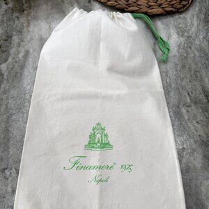 Finamore 1925 Napoli Ivory Dust Bag Storage Bag 18" x 10.5" Cotton